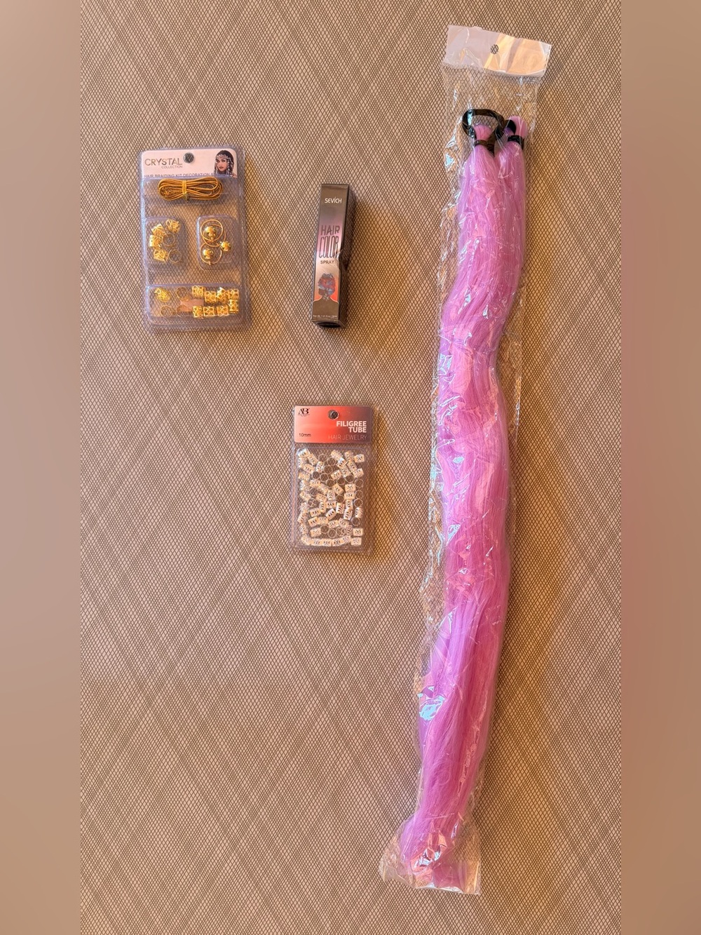 Lavender Synthetic Hair Extension with Accessory Kit - New